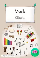 Vorschau - selbst erstellte Cliparts/Grafiken - Nützliche Musik Cliparts - Instrumente und Noten - Deckblatt