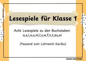 Vorschau - Spiele - Acht Lesespiele für Klasse 1 (Karibu) - Deckblatt