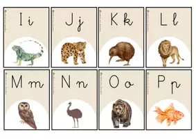 Vista previa - Tarjetas / Manipulativos - Abecedari d’animals - página 1