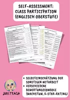 Vorschau - Anderer Materialtyp - Self-Assessment: Class Participation (Englisch Oberstufe) - Deckblatt