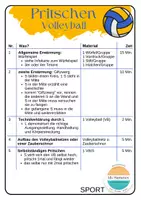 Vorschau - Stundenentwürfe - Sport - Volleyball Pritschen, Stationstraining, Abschlussturnier - Seite 1