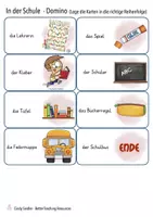 Vista previa - Hojas de trabajo - SCHULE domino Deutsch / Alemán - página 3