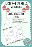Vorschau - Arbeitsblätter - Leise rieselt der Schnee - Ein Weihnachtslied-Leporello (Minibuch) - Deckblatt