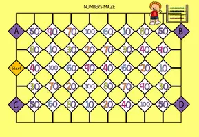 Vorschau - Spiele - Numbers maze/Labyrinthe des numéros/Zehnerzahlen Labyrinth - Seite 1