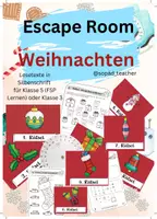 Vorschau - Arbeitsblätter - Escape Room: Weihnachten "Die geheimnisvolle Truhe" (Klasse 3 / Klasse 5 im FSP Lernen) - Deckblatt