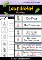 Vorschau - Arbeitsblätter - Laufdiktat - Märchen | Schleichdiktat | Diktat | 3-fach differenziert | Deutsch Klasse 2 - Deckblatt