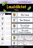 Vorschau - Bildkarten - Laufdiktat - Tiere | Schleichdiktat | Diktat | 3-fach differenziert | Deutsch Klasse 2 - Deckblatt
