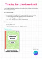 Vista previa - Tarjetas / Manipulativos - Grammar notes - página 1