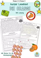 Vorschau - Stationenlernen - Lesetext Lesen und verstehen die Orange, als Wichtelbrief Leseaufgabe Klasse 2, 3 - Deckblatt