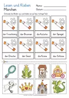 Aperçu - Feuilles d'exercices - Lesen und Kleben Märchen Deutsch allemand gratuit - Page 3