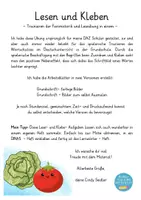 Aperçu - Feuilles d'exercices - Allemand Gemüse Lesen und Kleben Deutsch - Page 1