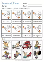 Aperçu - Feuilles d'exercices - Berufe lesen und Kleben - DAZ und Deutsch Grundschule - Page 2