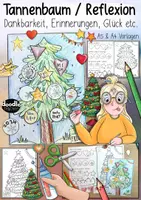 Vorschau - Mal- und Bastelvorlagen - Tannenbaum / Reflexion - Dankbarkeit, Erinnerungen, Glück - Deckblatt
