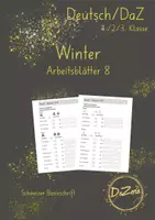 Vorschau - Unterrichtsreihen - Arbeitsblatt Einzahl - Mehrzahl Wortschatz Winter - Deckblatt