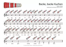 Vorschau - Audio-Dateien - Backe, backe Kuchen - MP3-Dateien & Noten für Keyboard, Klavier, Melodica, Blockflöte, Gitarre und verschiedene Glockenspiele - Seite 2
