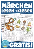 Vorschau - Arbeitsblätter - Deutsch Klasse 1 Lesen und Kleben Märchen kostenlos - Seite 1