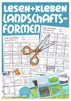 Vorschau - Arbeitsblätter - Landschaftsformen Lesen und Kleben DAZ / Sachunterricht - Deckblatt