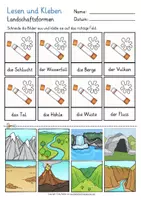 Vorschau - Arbeitsblätter - Landschaftsformen Lesen und Kleben DAZ / Sachunterricht - Seite 2