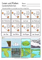 Vorschau - Arbeitsblätter - Landschaftsformen Lesen und Kleben DAZ / Sachunterricht - Seite 3