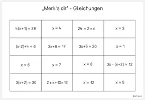 Vorschau - Arbeitsblätter - Gleichungen - Spiel zum Ausschneiden - Seite 3