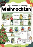 Vorschau - Aufgabenkarten - Übungskartei-Groß- & Kleinschreibung "Weihnachtszeit"(leicht) - Deckblatt