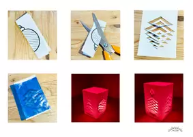 Vorschau - Mal- und Bastelvorlagen - „FALTBILDER-WINDLICHT für Weihnachten zum Schneiden & Falten“ (Kirigami, Advent) - Seite 2