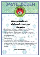 Vorschau - Mal- und Bastelvorlagen - Bastelbogen: Adventskalender - Weihnachtsmützen - Seite 1