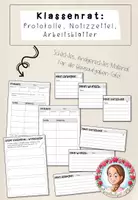 Vorschau - Arbeitsblätter - Klassenrat: Protokolle (1.-6. Klasse) - Deckblatt
