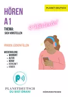 Vorschau - Arbeitsblätter - Deutsch Daf A1- HÖRVERSTEHEN 4 AUDIOS sich vorstellen- Beruf, Alter, MP3 - Deckblatt