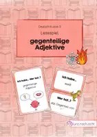 Vorschau - Spiele - Lesespiel gegenteilige Adjektive - Deckblatt
