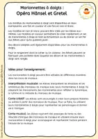 Aperçu - Matériel pour travaux manuels / dessin - Opéra Hänsel et Gretel - Marionnettes à doigts pour les cours de musique - Page 1