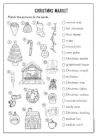 Vista previa - Hojas de trabajo - At the Christmas Market vocabulary activity (inglés) - página 1