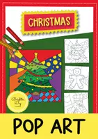 anteprima - Materiale per pittura e bricolage - Progetto Artistico di Natale Pop Art - 11 Disegni da Colorare - Pagina di copertina