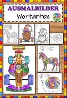 Vorschau - Mal- und Bastelvorlagen - 10 Wortarten - Ausmalbilder - Deckblatt