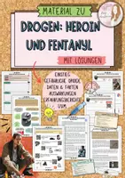 Vorschau - Unterrichtsreihen - Drogen Sucht Unterrichtsmaterial Biologie Ethik Klasse 7–10 Arbeitsblätter Abhängigkeit Cannabis Alkohol Heroin Fentanyl Prävention mit Lösungen - Seite 1