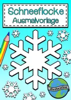 Vorschau - Mal- und Bastelvorlagen - Schneeflocke Ausmalvorlage / Ausmalbild - Deckblatt
