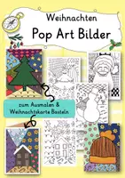 Vorschau - Mal- und Bastelvorlagen - Pop Art Bilder Weihnachten Basteln - Deckblatt