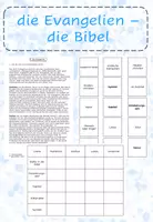 Vorschau - Arbeitsblätter - die vier Evangelien - die Bibel - Deckblatt