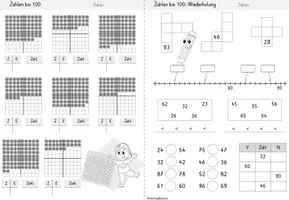 Vorschau - Arbeitsblätter - Zahlenraum 100 | Mathe Klasse 2 | Orientierung Zahlenstrahl Vorgänger & Nachfolger - Seite 2