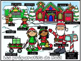 Aperçu - Cartes / Images - Atelier de lecture Qui suis-je? Les préparatifs de Noël - Page 1