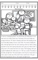 anteprima - Esercizi - Thanksgiving Read & Colour - Pagina 1