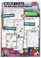 Vorschau - Arbeitsblätter - ABOUT ME - Steckbriefe für den Englischunterricht - SPENDENAKTION - Seite 1