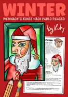 Vorschau - Arbeitsblätter - Picasso Weihnachtsmann - Kubismus Kunstprojekt für die Weihnachtszeit - Deckblatt