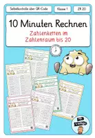 Vorschau - Arbeitsblätter - Zahlenketten im ZR bis 20 mit Selbstkontrolle über QR-Codes - 10 Minuten rechnen 3 - Deckblatt