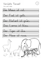 Vorschau - Arbeitsblätter - Verrückte Tierwelt- Lesen, malen, schreiben - differenziert - Seite 3