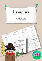 Vorschau - Arbeitsblätter - Lesepass Februar – Kreative Leseförderung mit Faschingsspaß für Grundschulkinder - Deckblatt