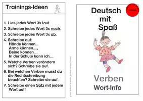 Vorschau - Arbeitsblätter - Deutsch mit Spaß: Verben üben - Seite 1