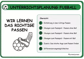 Vorschau - Stundenentwürfe - Passen Fußball - Unterrichtsplanung - Seite 1