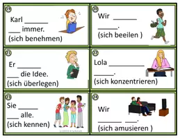 Vorschau - Stationenlernen - Reflexive Verben Aufgabenkarten: German Task Cards (DaF) - Seite 3