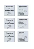 Vorschau - Arbeitsblätter - Rollenkarten für Gruppenarbeiten - Deckblatt